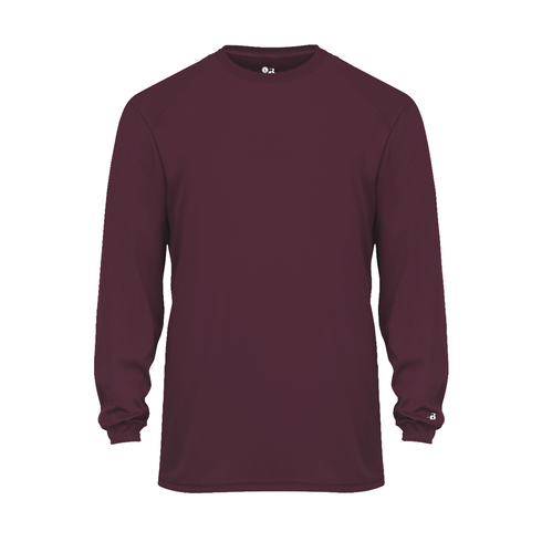 Badger Sport B-Core L/S Tee (410400-001404), Color 'Maroon'